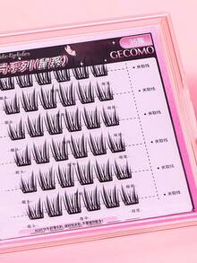 36片/束分段式C型卷翘假睫毛，超薄双层簇状假睫毛，免胶自粘，卡通风格自然卷翘，柔软轻盈，日常便携化妆，浓密纤长，适合各种场合 - C - 查看 2