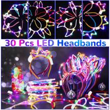 25PCS Of Crown Headbands, Luminous Headbands, Night Light Headbands, Party Decoration Hair Accessories, Concert Cheering Props, Costume Photos, Suitable For Night Light Neon Carnival Parties, Adult Birthday Halloween Christmas Gifts For Carnival Women, Party Supplies - màu sắc - Xem 10