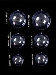 Set de 20 bolas de adorno, 10 bolas de acrílico de 8cm, 5 bolas decorativas de plástico transparente de 3cm-12cm, esferas huecas para manualidades navideñas, adecuado para fiestas, bodas, Navidad, centros comerciales, decoración del hogar