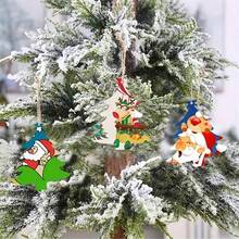 10 chiếc đồ thủ công bằng gỗ chưa hoàn thiện dùng để cắt hình cây thông Noel bằng gỗ dùng để trang trí Giáng sinh, quà tặng tuyệt vời nhất - Nhiều màu - Xem 4