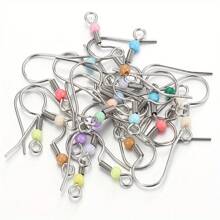 20/50/250 unidades Ganchos de pendiente de acero inoxidable, ganchos para pescar bajos en alergias, ganchos franceses de pendiente de colores con aros de salto, respaldos de silicona transparente para pendientes como suministros de kit de elaboración de pendientes DIY - Multicolor - Ver 9