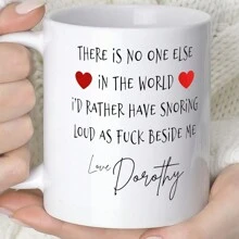 1 pieza Taza cerámica negra y blanca con gráfico de texto de 360ml, taza de café redonda, unisex, para viajes o campamentos, regalo personalizado para cumpleaños y vuelta al colegio