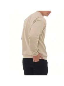 Unisex Round Neck Sweatshirt Hoodie Crew Neck Various Colors - Camel - View 3