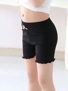 3 Stück Kinder Basic Spitzen Trim Schleife Weiße Dünne Shorts, Sicherer Stil