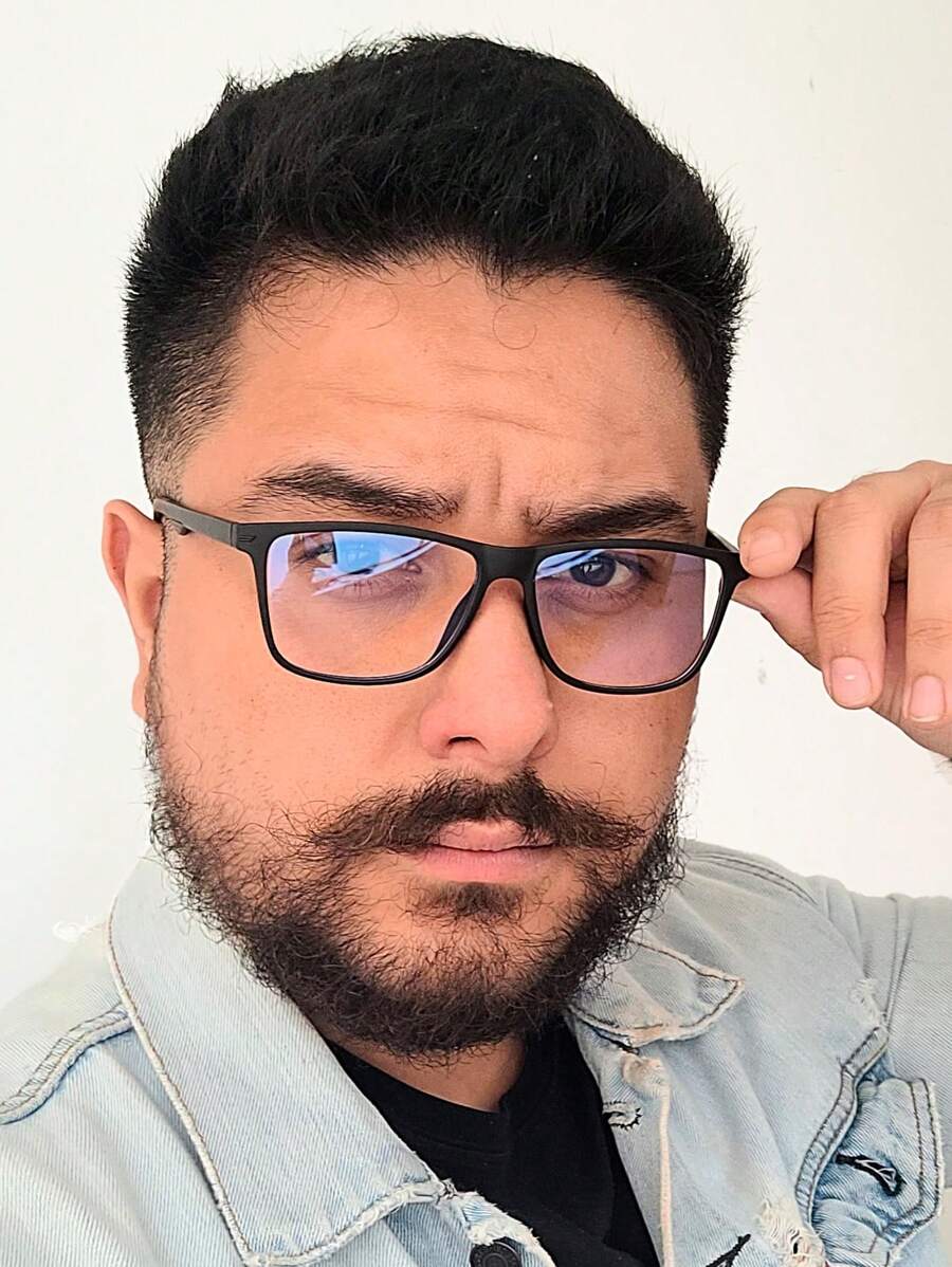 Rectangular Glasses Frame For Men's Eyeglasses Various Colors New Comfortable Flexible - Rỉ Nâu - Xem 1