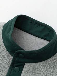 mini bala Antistatic Reversible Plush Jacket For Babies Winter Warm Collection - Earthy Green - View 6