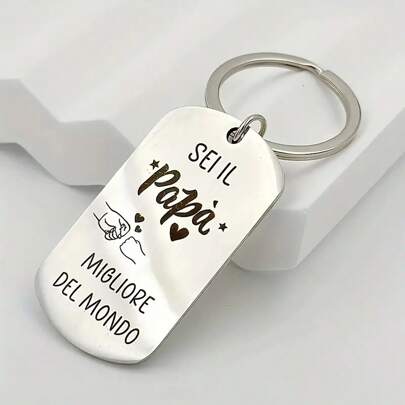 1 pezzo Portachiavi in acciaio inossidabile, regalo della Festa del Papà per il papà, portachiavi regalo della Festa del Papà raffinato, accessori per auto, accessori gotici carini per borse in stile Y2K, cordini con porta-ID, accessori per auto, ciondoli per borse