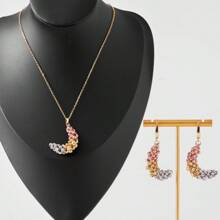 dazzdelic Set de 2 piezas: Collar y aretes tejidos a mano con cuentas geométricas de 3 colores, elaborado artesanalmente en Italia, para uso diario de las mujeres