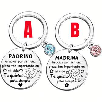 Metal Keychain, Godmother And Godfather Keyring Gift, Godmother And Godfather Keychain, Fun And Creative Keychain, Christmas Gift