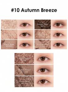 Dasique No.10 秋风眼影盘，纯素配方，韩式彩妆，无动物实验，9款易于晕染的哑光和珠光眼影，附赠精美韩式彩妆礼品 - #10 Autumn Breeze - 查看 10