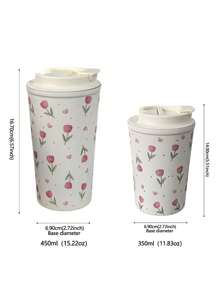 1 chiếc cốc du lịch cách nhiệt hai lớp bằng thép không gỉ hình trái tim Tulip, bình chân không, thích hợp đựng cà phê, trà, đồ uống, 350ml/11,8oz, quà tặng lý tưởng cho ngày lễ, bình đựng nước trở lại trường - Nhiều màu - Xem 5