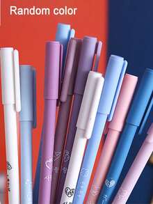 6 chiếc bút gel đen khô nhanh, bút sáng tạo Morandi màu sắc phục hồi phong cách cổ xưa, hộp bút 6 chiếc màu trung tính, văn phòng phẩm, bút màu ngẫu nhiên - Nhiều màu - Xem 5