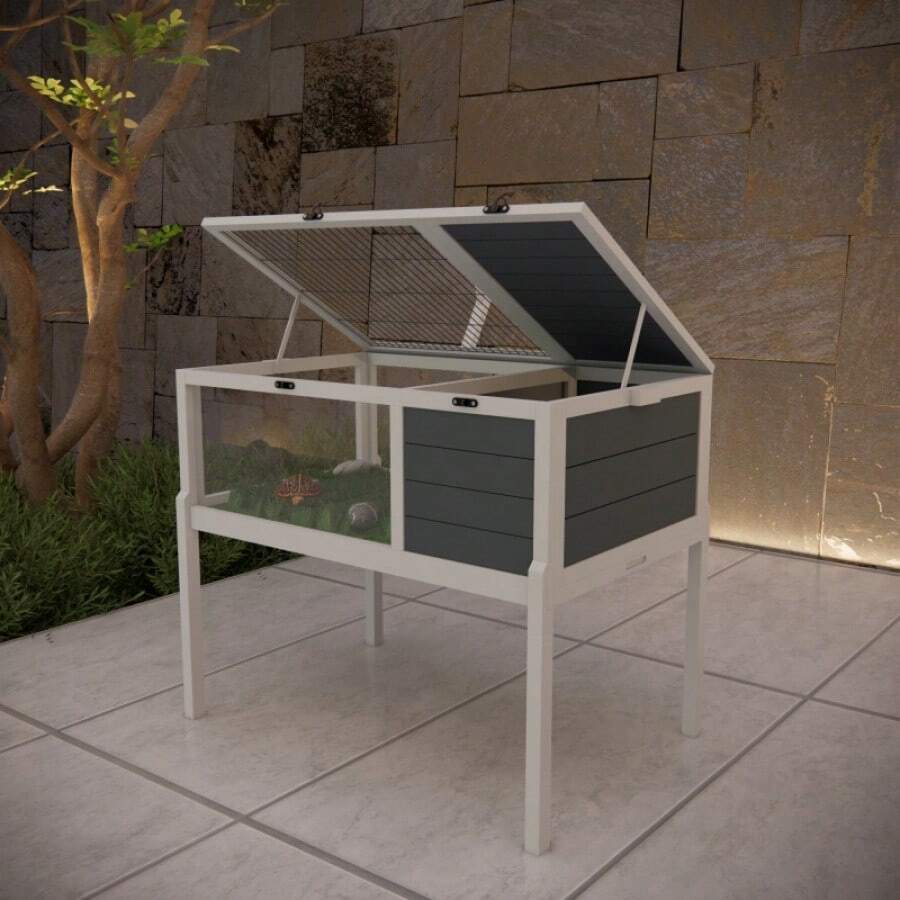 Tortoise Habitat Wooden Tortoise House Reptile Cage For Small Animals
