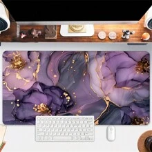 Tấm lót chuột bằng đá cẩm thạch vàng tím HD cỡ lớn, đế cao su chống trượt tự nhiên, viền may chắc chắn, kích thước 35.4x15.7 inch, thích hợp cho công việc, chơi game, văn phòng, nhà cửa, quà tặng cho bạn bè, quà tựu trường, phụ kiện bàn làm việc, đồ dùng văn phòng, tấm lót chuột cho bàn làm việc. - Nhiều màu - Xem 9
