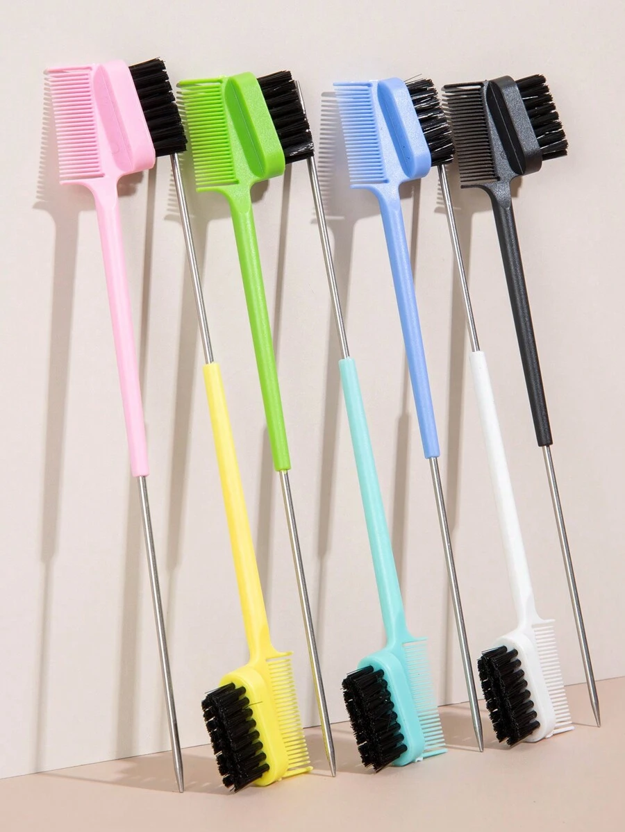 WANMEI 1 Pc Dual-Sided Edge Control Brush And Precision Tail Comb - Multifunctional Hairstyling Tool
