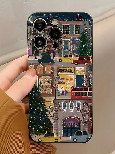 旅行款 1 件冬季街头风黑色防摔 TPU 手机壳适用于 16 15 14 13 12 11 Pro Max、系列防水防震防刮