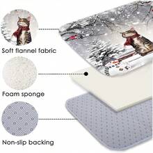 Bộ rèm tắm in họa tiết Giáng sinh hiện đại 1/3/4 chiếc - Rèm tắm nghệ thuật hình cây thông Noel, thảm chùi chân bồn cầu vui nhộn, họa tiết quà tặng Giáng sinh, chống thấm nước, chống trượt, trang trí phòng tắm, 12 móc nhựa, rộng 70,8" x cao 70,8" - Nhiều màu - Xem 8