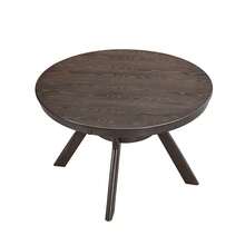 47.24''Round Rubber Wood Dining Table For 4-6 With Wooden Trestle Pedestal Base Modern Kitchen Wooden Table Dinner Table For Dining Room Living Room Brown 1 Table