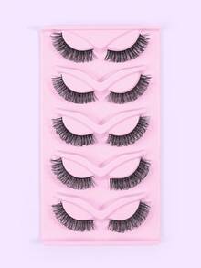 MAGEFY 5 Cặp Mi Giả Nga Cong D Tự Nhiên, Mi Nga Dày, Mi Giả Hiệu Ứng 3D, Mi Giả Nga Dày, Mi Giả Lộn Xộn Ấn Tượng, Mi Chồn Dài, Mắt Cáo, Nâng Cơ, Bộ Nối Mi Dải Mi Toàn Bộ Làm Dài Và Làm Dày Góc Ngoài Của Mắt Trang Điểm Làm Đẹp ﻿ ﻿ - lông mi mềm mại - Xem 4