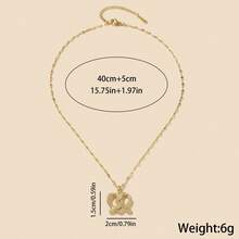1 chiếc vòng cổ mặt dây chuyền tình yêu bằng vàng 18k mạ đồng tinh xảo đính đá Zirconia thích hợp làm trang phục hàng ngày của phụ nữ và phụ kiện trang sức thời trang làm quà tặng cho bạn bè - Vàng - Xem 5