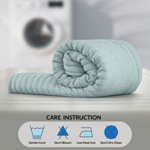 10-Piece Comforter Set - Lux Decor - Down Alternative - Seersucker Lightweight Comforter Set With Sheets - All-Season Warmth & Breathability - Enhance Your Space With Cozy Elegance - Soft Bedspreads - Luxury Bedding Sets - Back To School - Graduation Gifts - Lightweight Comforter - Home Decor - Embrace Comfort In Every Season - Softness And Style Combined - All-Season Bedding Set -, Cozy Bedding, Soft Bedding, Luxury Bedroom Comfort, Valentine's Day Cozy Night, Spring Lightweight Bedding, All-Season Warmth, Duvet Insert, Cozy Blanket, Fluffy Fill, Box Stitch Design, Reversible Design, Hotel Collection Style, Soft Touch Fabric, Easy Wash Bedding, Daily Living, Home Basic, Family Use - 水藍色 - 查看 2