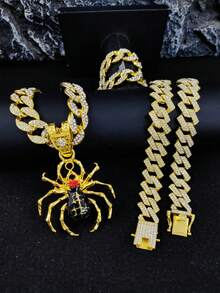 1 mặt dây chuyền hình nhện Punk Gothic, thời trang và độc đáo cho tiệc Halloween, phù hợp cho cả nam và nữ - mặt dây chuyền nhện - Xem 7