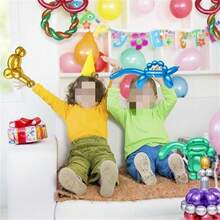 50 个/套加厚长金属气球，用于制作气球拱门、动物扭曲造型，适用于派对、婚礼、新年、圣诞节等节日装饰（多种金属颜色） - 彩色 - 查看 5