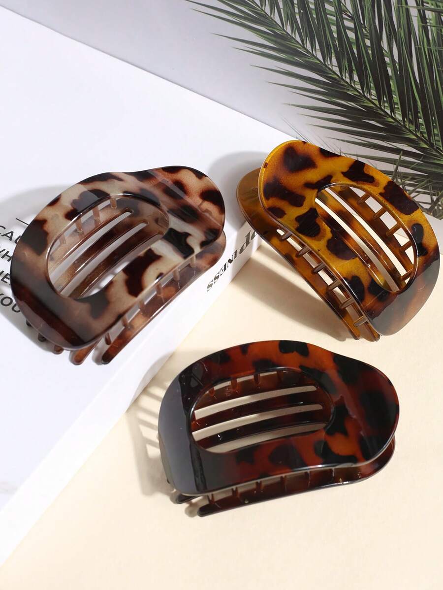 1/3pcs Marble Flat Round Hair Clips, Elegant Hair Claws For Everyday Use And Gift, Suitable For Driving, Parties, Vacations, Going Out, School, Great Gift For Girls And Best Friends,Summer,Holiday,Travel,Festival,Birthday
