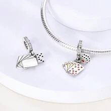 1Pc Silver Color Exquisite Modern Life Collection Champagne Phone Game Machine Lighter Candy Dumbbell Bead Charm Suitable For Original Bracelet Necklace Bangle Copper Silver Plated Diy Jewelry Making Beads Party Daily Wear