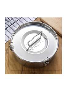 Molde Para Flan De Acero Inoxidable 304 Con Tapa Y Asa Capacidad De 1.5qt,Molde Flan Recipiente Cocina Vapor Con Tapa Acero Inoxidable - Gris - Ver 6