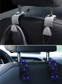 1 Stück/2 Stücke Glitzer Auto Kopfstützen Haken Vordersitz, Auto Haken Glitzer Auto Aufhänger, Glitzer Auto Sitzhaken Rücksitz, Glitzer Auto Strass Kopfstützen Haken, Universal Glitzer Auto Innenraum Zubehör, verleihen Sie Ihrem Auto Haken. Geschenk zu Geburtstagen, Weihnachten, Thanksgiving und mehr. VIELFÄLTIGE VERWENDUNG: Geeignet zum Aufhängen von Kleidung, Geldbörsen zur Frauenlagerorganisation Reiseaccessoires Semesteranfang - Eine Grösse passt allen - Übersicht 7