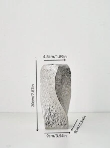 1PC Ceramic Twist Plated Silver Vase Suitable For Bedroom, Balcony, Powder Room, Bedroom, Desk And Other Home Decor Vase Ornaments Back To School Room Decor School Supplies