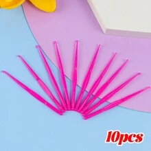 5/10pcs Plastic Colorful Small Crochet Hooks, Rainbow Rubber Band Weaving Accessories, Crochet Bracelet Weaving Hooks, Holiday & Daily DIY Craft Tools