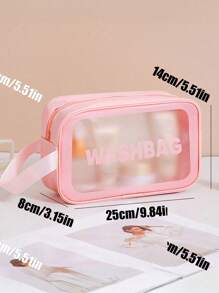 3pcs/1pc Summer Travel Toiletry Bag, PVC Waterproof Cosmetic Bag, Large Capacity Travel Organizer Bag For Cosmetics, Makeup, Toiletries, Suitable For Men & Women, Transparent Matte Makeup Bag, Swimming Bag, Travel Pouch, Makeup Bag, Makeup Case, Lipstick, Brushes, Skincare, Phone, Coins, Small Items, Suitable For Home, Gifts, Holidays, Halloween, Christmas, Multi-Purpose Use, Gift For Girlfriend, Gift For Women, Girls