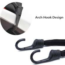 Motorcycle Helmet Rope Luggage Elastic Rope, Luggage Helmet Retractable Mesh Elastic Rope Strap With 2 Hooks - Black - View 6