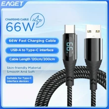 Sạc nhanh 100W, truyền dữ liệu 20Gbps, cáp USB-C sang USB-C bện nylon, hình tròn, đầu nối đực sang đực, điện áp hoạt động lên đến 36V, tương thích với iPhone 15 Pro/Max, iPad Pro 2022, iPad Air 4, Galaxy S23+/Ultra - màu đen - Xem 10