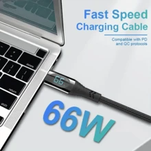 Sạc nhanh 100W, truyền dữ liệu 20Gbps, cáp USB-C sang USB-C bện nylon, hình tròn, đầu nối đực sang đực, điện áp hoạt động lên đến 36V, tương thích với iPhone 15 Pro/Max, iPad Pro 2022, iPad Air 4, Galaxy S23+/Ultra - màu đen - Xem 6