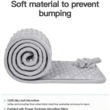 Juego de 3 protectores de baranda para cuna de habitación infantil, de tela, anti-mordeduras y anti-colisión, para decoración y regalos de baby shower familiar