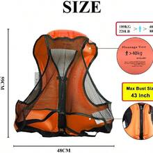 OMOUBOI Inflatable Snorkel Jacket Kayak Swimming Jacket For Adults Snorkel Vests Inflatable Buoyancy Jacket For Snorkeling Water Sports Beginner Adults-Only (96-220 Lbs)