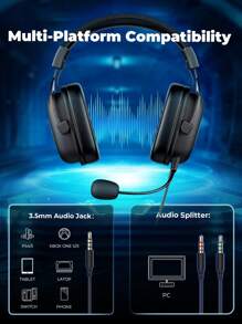 havit HAVIT H2002D Gaming Headset With Microphone For PC/Laptop/Mobile/PS4, Streaming Headphones with Soft Ear Pads