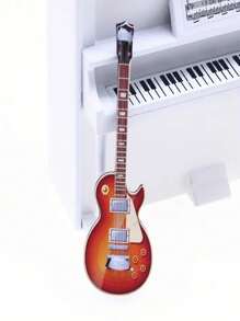 1 Stück Mini Gitarren-Spielzeug, Simulation Elektronische Gitarre, kleine Szenerie Requisite, Puppenhaus Modell Accessoire, Puppenhaus DIY Dekoration