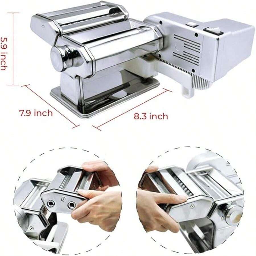 Electric Pasta Maker With Motor Automatic Pasta Machine With Hand Crank