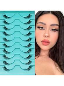 10 Cặp Lông Mi Nửa Mắt Cáo Kiểu Tự Nhiên Dài 5-9mm Lông Mi Tự Nhiên Mỏng Lông Mi Mắt Cáo Mắt Mèo Kiểu Tự Nhiên Lông Mi Mềm Và Nhẹ Thích Hợp Cho Người Mới Bắt Đầu Dễ Đeo Thích Hợp Cho Hẹn Hò Hàng Ngày - Lông mi  mắt mèo - Xem 1