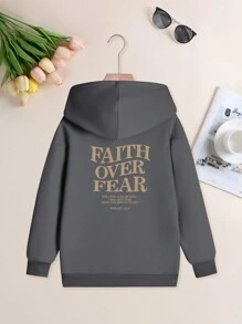 1pc Young Boy Casual Printed Sweatshirt, Soft And Comfortable Fleece Pullover For Autumn/Winter, Suitable For Warm Moments - Dark Grey - View 5