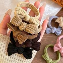 5 Dây buộc tóc nơ dễ thương - Độ đàn hồi cao, Dây buộc tóc đuôi ngựa nhiều màu sắc cho phụ nữ và trẻ em gái - Nhiều màu - Xem 7