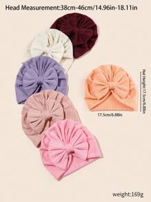 8 件新生儿小麦图案提花帽子，4 季 0-6 个月婴儿蝴蝶结头巾帽，摄影道具 - 彩色 - 查看 4