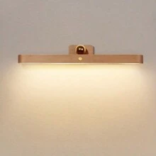 1 件木制 LED 夜灯、镜前补光灯、便携式可充电磁性壁灯、卧室床头灯 - 櫸木 - 查看 3