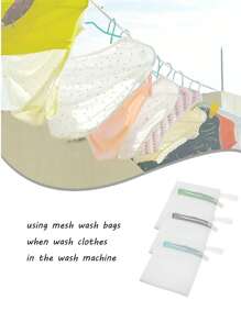 1pc Multipurpose Laundry Bag, Mini Reusable Mesh Bag, Anti-Deformation Wash Bag With Zipper, Suitable For Bras, Panties, Socks, Masks, Puffs, With Washing Beads And Balls Dress Pants Shoes Jeans Boots Skirt,Spring,Minimalist,Summer Tops