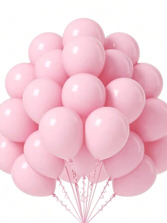 粉色派对气球 50 个 12 英寸生日快乐派对气球性别揭晓周年婚礼情人节派对装饰