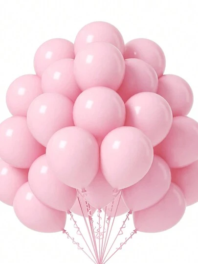 50个12英寸粉色派对气球，适用于生日、性别揭晓派对、周年纪念、婚礼、情人节派对装饰